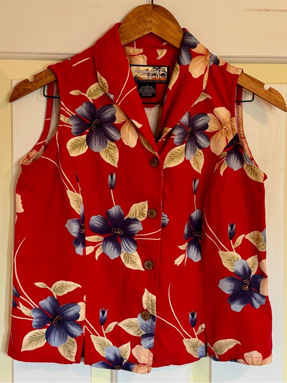 Vintage Havana Jack’s Cafe Sleeveless Hawaiian Button Tank Size S